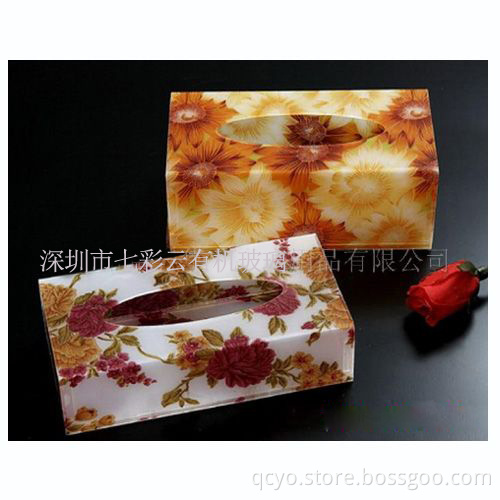 White clear acrylic tissue box holder QCY-TB-7